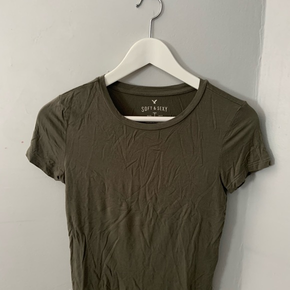 Army green cropped baby T-shirt - Picture 2 of 2